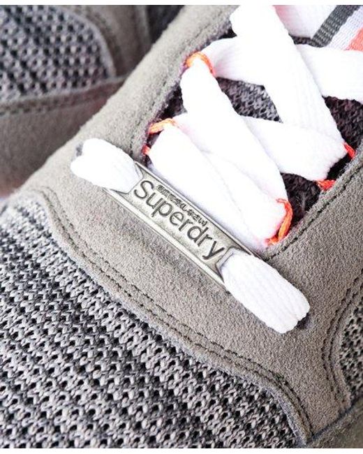 Superdry Gray Fuji Runner Trainers /Coral