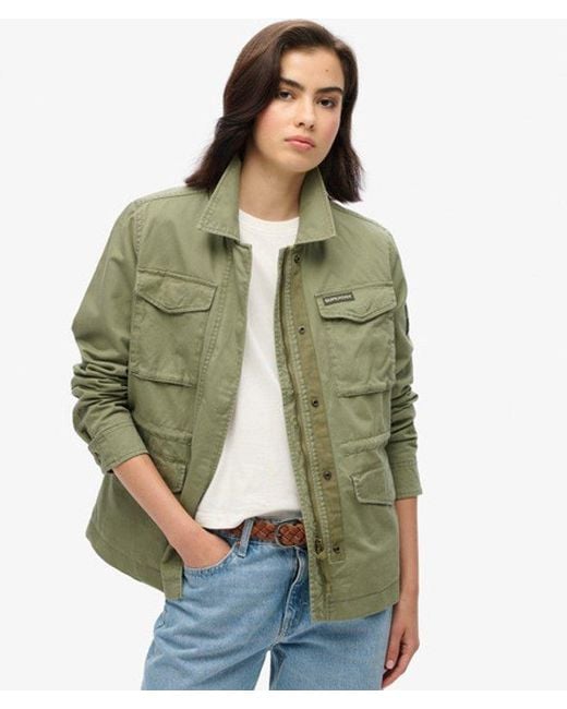 Superdry Green & Co Ladies Classic Logo Patch Military M65 Jacket