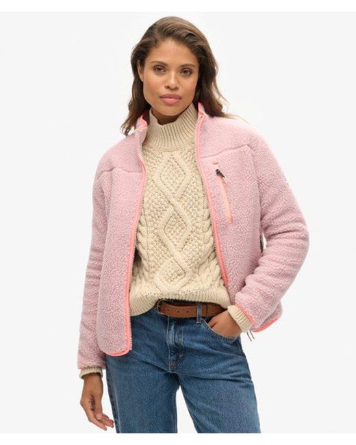 Superdry Red & Co Outdoor Sherpa Fleece Jacket