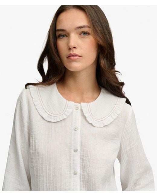 Superdry White & Co Collared Long Sleeve Top