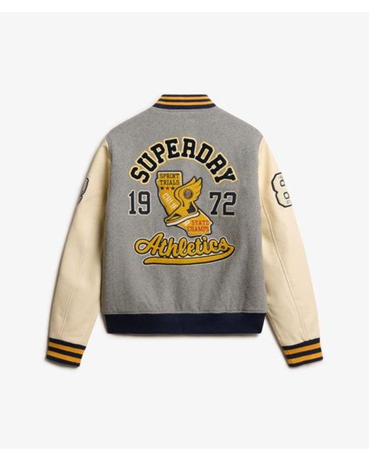 Superdry Natural College Patched Bomber Jacket for men