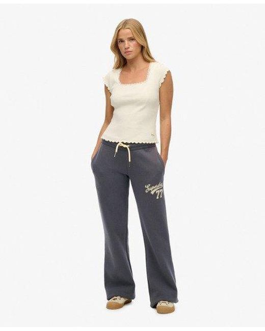 Superdry Blue Super 77 Flare joggers