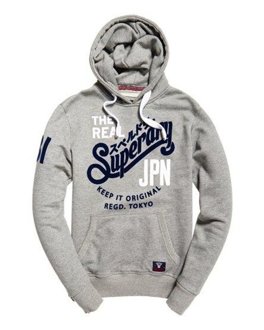Superdry Gray Keep It Hoodie Grit for men