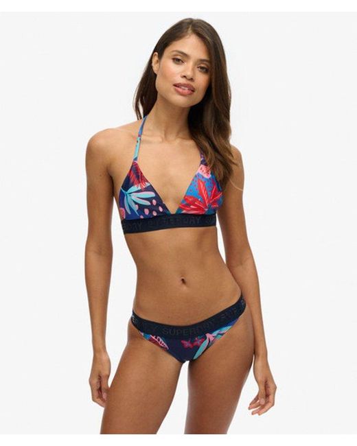 Femme Haut De Bikini Triangle À Logo Taille Superdry en coloris Red