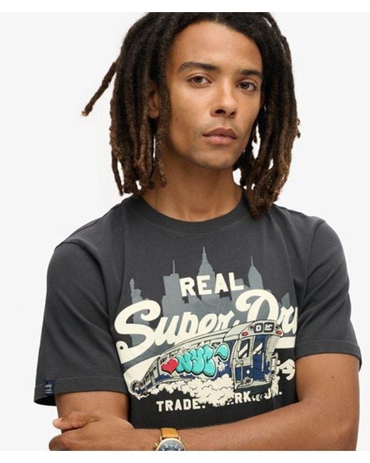 Superdry Gray & Co New York Graphic T-shirt for men