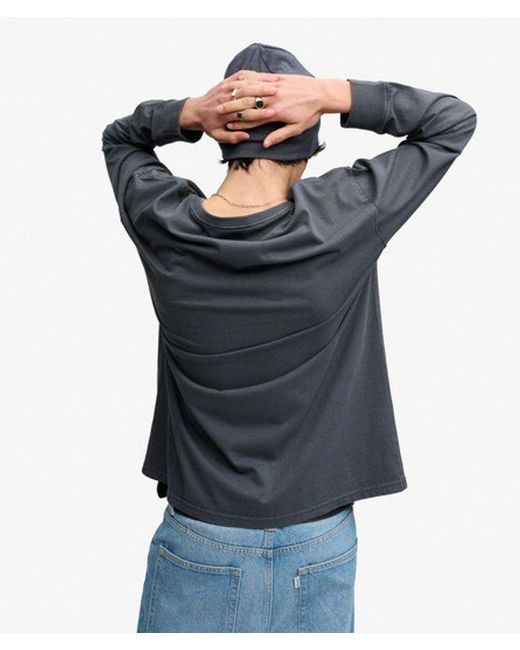 Superdry Black Bench X & Co Bench Boxy Long Sleeve Pocket Top for men