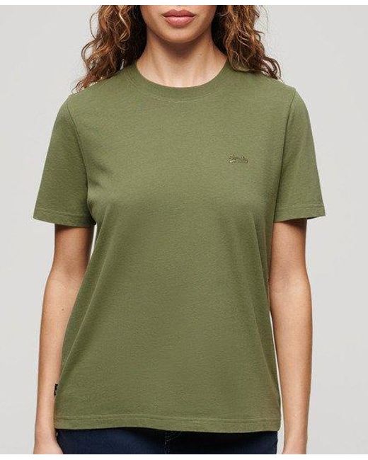 T-shirt brodé vintage logo en coton bio Superdry en coloris Green