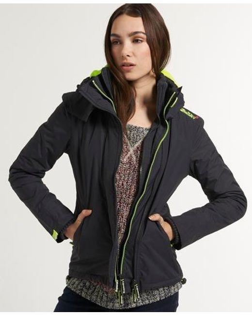 Superdry Black Arctic Windcheater Jacket Charcoal/Lemonade