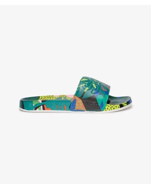 Superdry Blue & Co All Over Print Beach Sliders