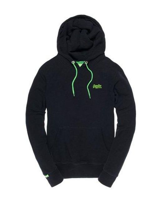 Superdry Blue Pop Colour Hoodie Dark/Fluro for men