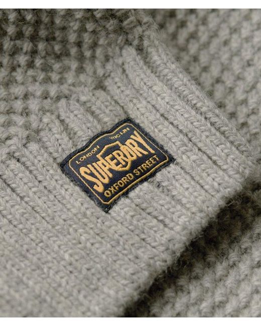 Superdry Gray & Co Jacob Cable Knit Half Zip Jumper for men