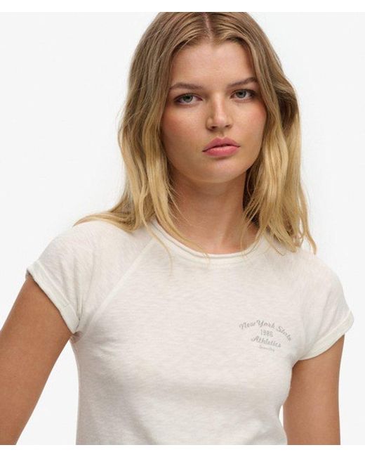 Superdry White & Co Athletic Essentials Slub Graphic T-shirt