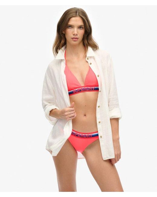 Superdry Red & Co Classic Stripe Bikini Bottoms