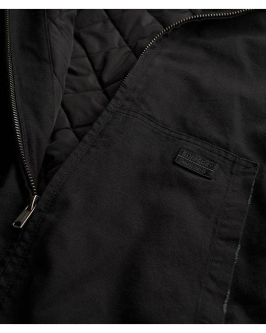 Superdry Black & Co Canvas Surplus Hooded Jacket for men