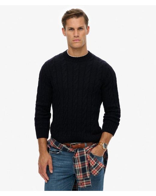 Superdry Black & Co Jacob Cable Knit Jumper for men
