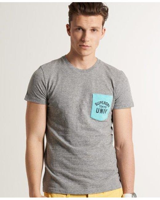 Superdry Gray Grindle Contrast T-Shirt Grit Marl for men