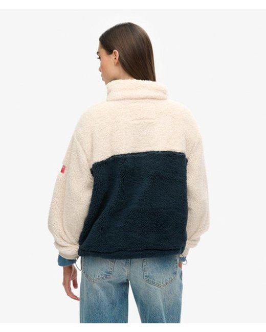 Superdry Super Soft Mash Up Teddyfleece in het Blue