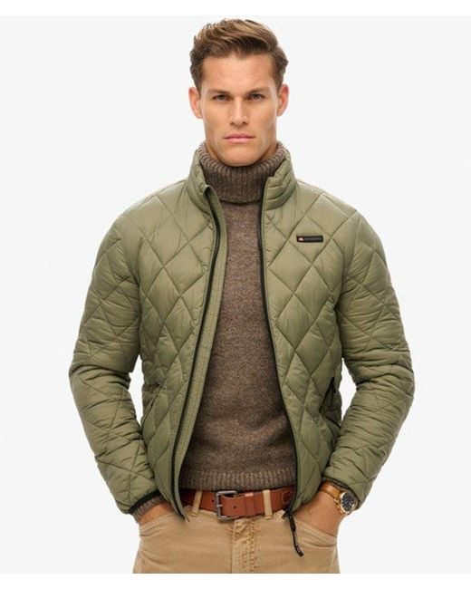 Superdry Green Diamond Quilt Fuji Lite Jacket for men