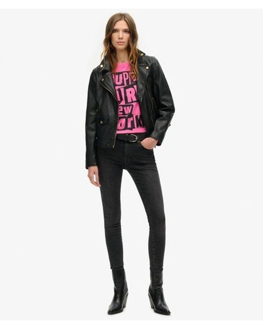 Superdry Red & Co Embellished Punk Cap Sleeve T-shirt