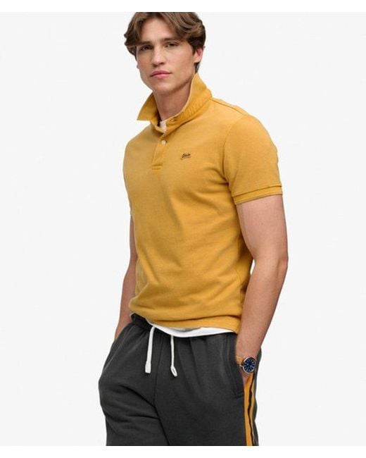 Superdry Yellow & Co Classic Pique Polo Shirt for men