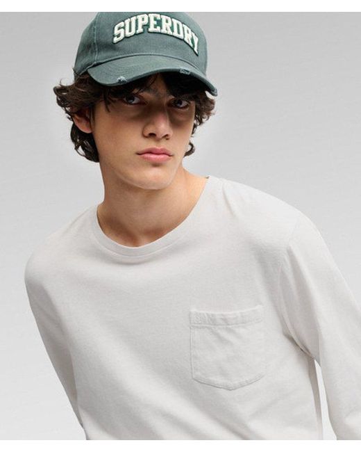 Superdry White & Co Cotton Linen Long Sleeve Pocket Top for men