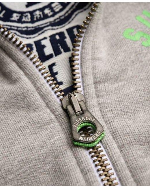 Superdry Gray Track & Field Zip Hoodie Flack Marl