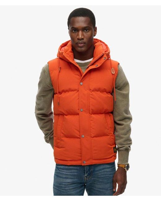 Superdry Orange & Co Everest Hooded Puffer Gilet for men