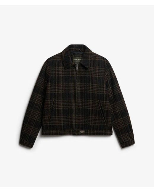 Superdry Blue & Co Checked Ranch Quilted Jacket