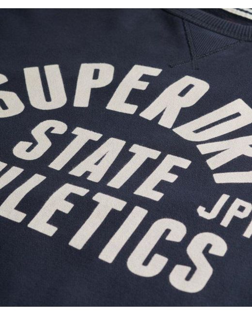 Homme Sweatshirt Athletic Essentials Col Rond Taille Superdry pour homme en coloris Blue