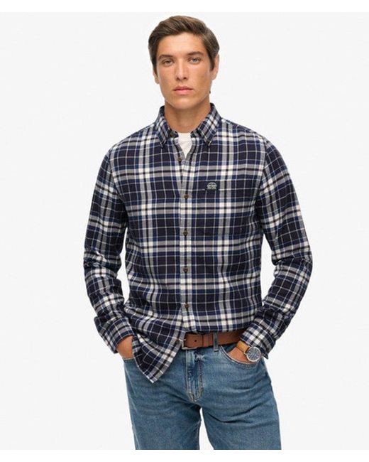 Superdry Blue & Co Long Sleeve Cotton Lumberjack Shirt for men