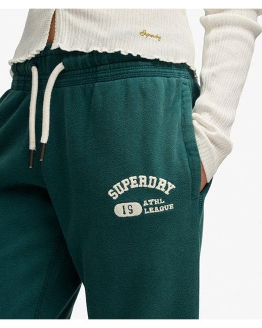 Superdry Green & Co Embroidered Athletic Essentials Low Rise Flare joggers