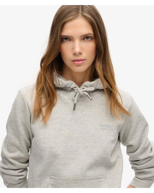 Superdry Gray Essential Logo Hoodie