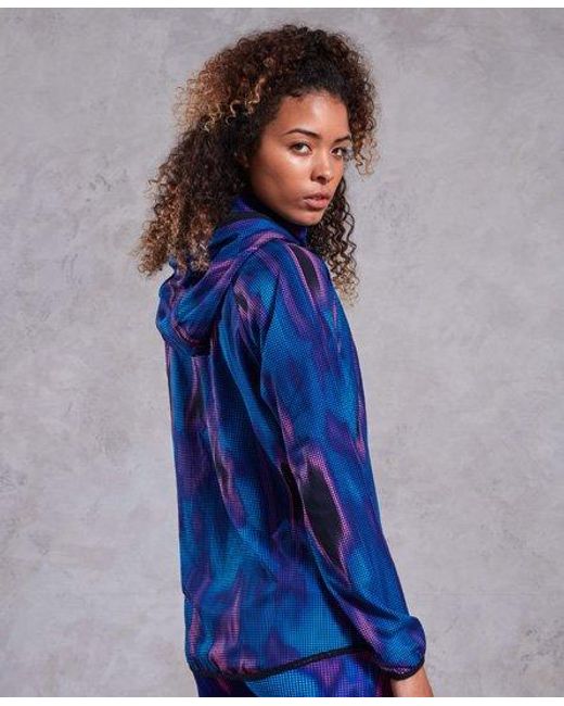 Superdry Blue Active Lightweight Jacket Multi Print