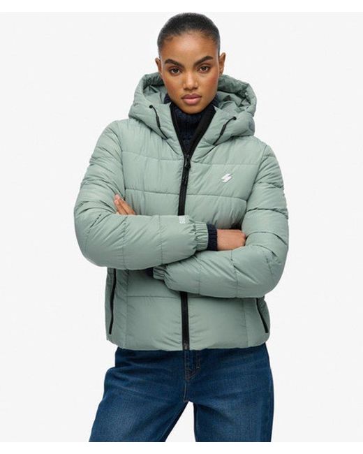 Superdry Blue & Co Hooded Spirit Sports Puffer Jacket