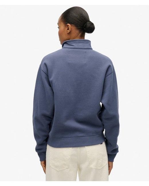 Superdry Blue & Co . Collared Half Zip Sweatshirt