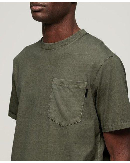 T-shirt à poche avec surpiqûres contrastées Superdry pour homme en coloris Green
