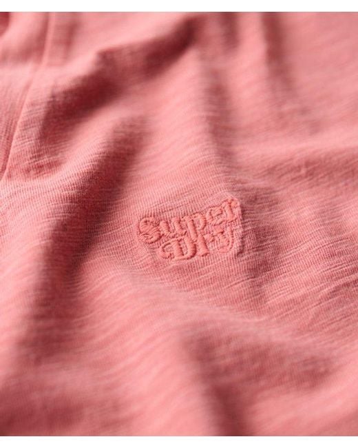 Superdry & Co Slub Embroidered V-neck T-shirt