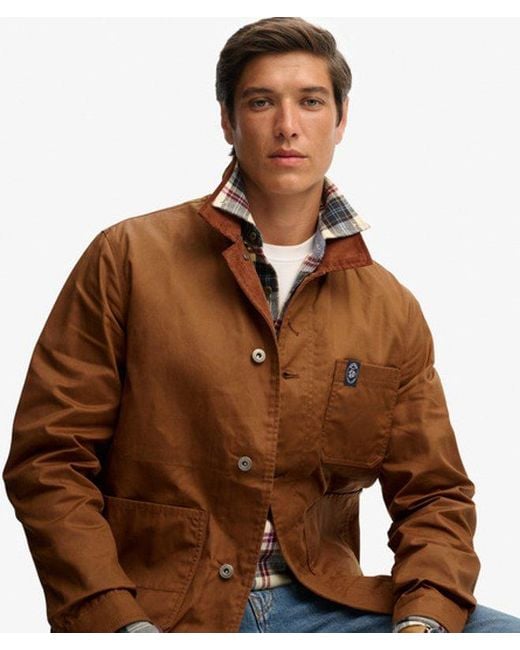 Superdry Brown & Co The Merchant Store - Waxed Worker Jacket for men