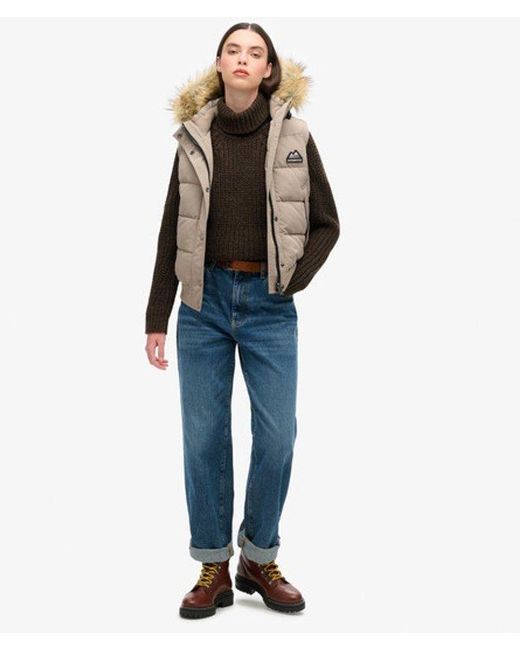 Superdry Black & Co Everest Faux Fur Gilet
