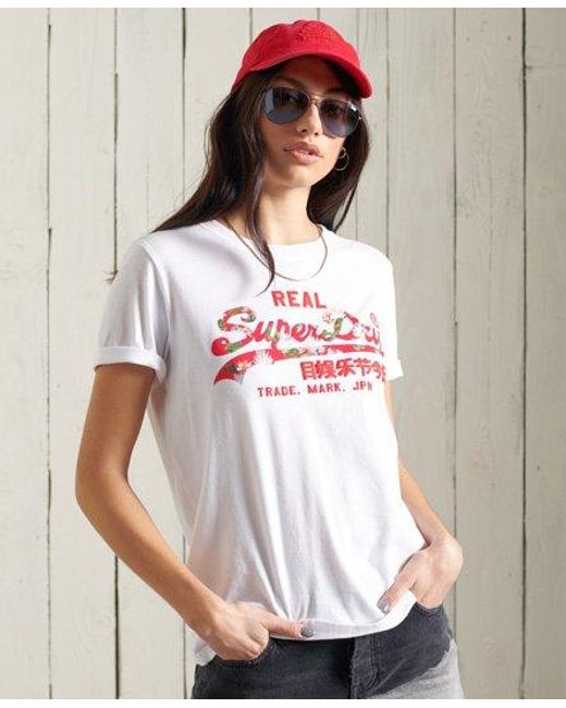 Superdry White Vintage Logo Infill T-Shirt Optic