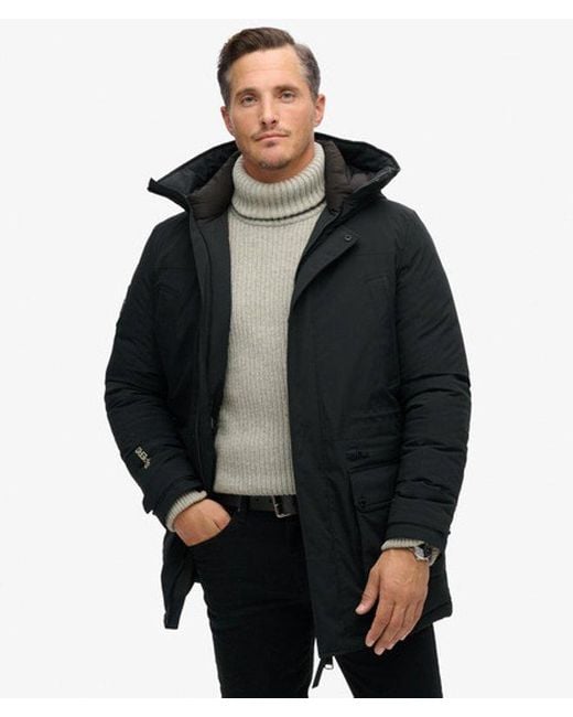 Superdry Black & Co City Padded Parka Coat for men