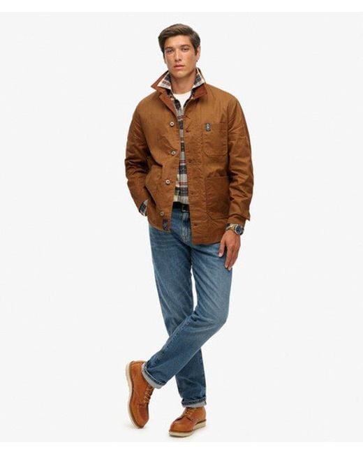 Superdry Brown & Co The Merchant Store - Waxed Worker Jacket for men