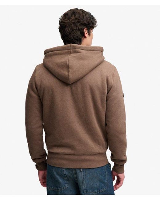 Superdry Brown & Co Borg Lined Zip Hoodie for men