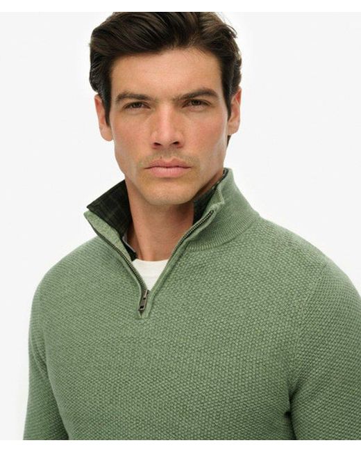 Superdry Green & Co Cotton Texture Half-zip Jumper for men