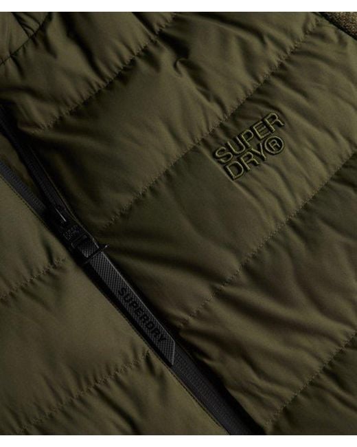 Superdry Green Hooded Storm Knit Hybrid Jacket for men