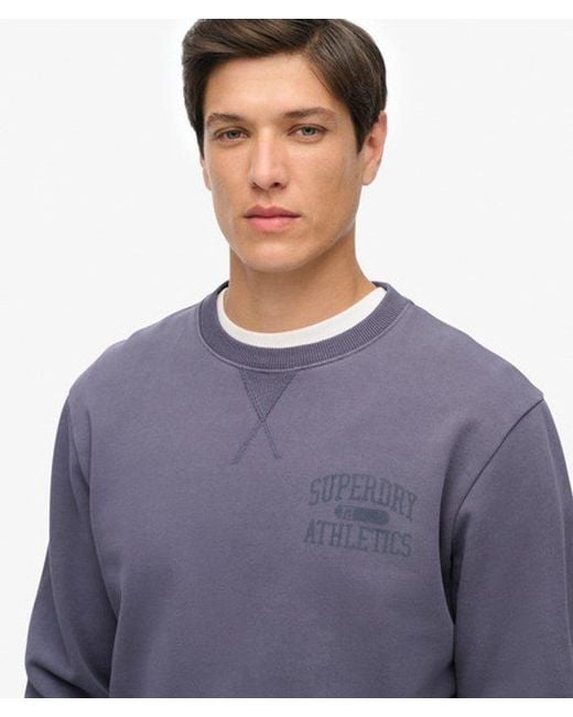Superdry Blue & Co Athletic Essentials Crew Sweatshirt for men