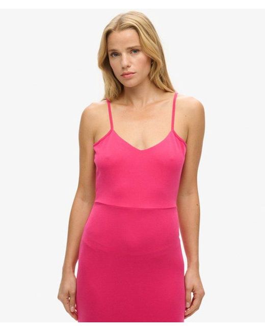 Superdry Pink Modal Jersey Open Back Dress