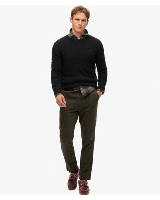 Superdry Black & Co Essential Slim Fit Crew Jumper for men