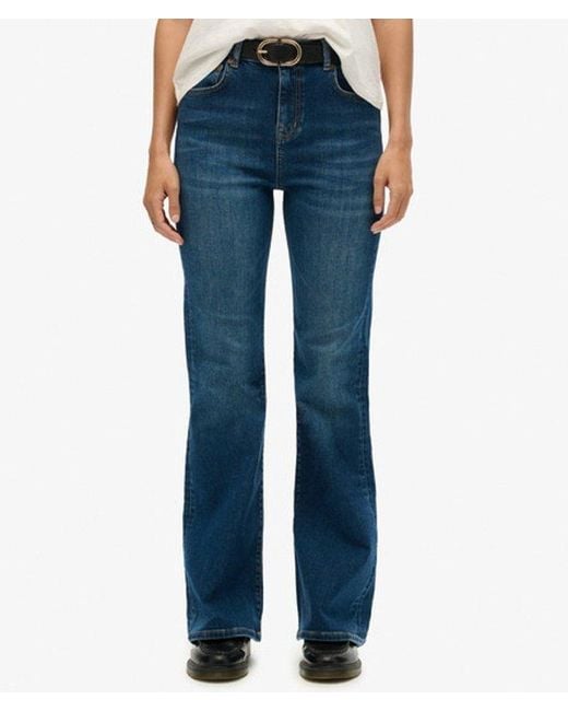 Superdry Blue & Co Organic Cotton High Rise Flare Jeans
