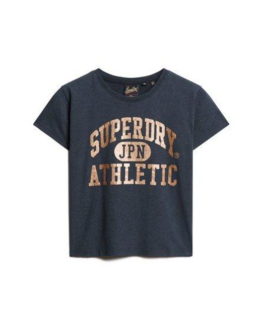 Superdry Collegiate T-shirt Met Grafische Print in het Blue